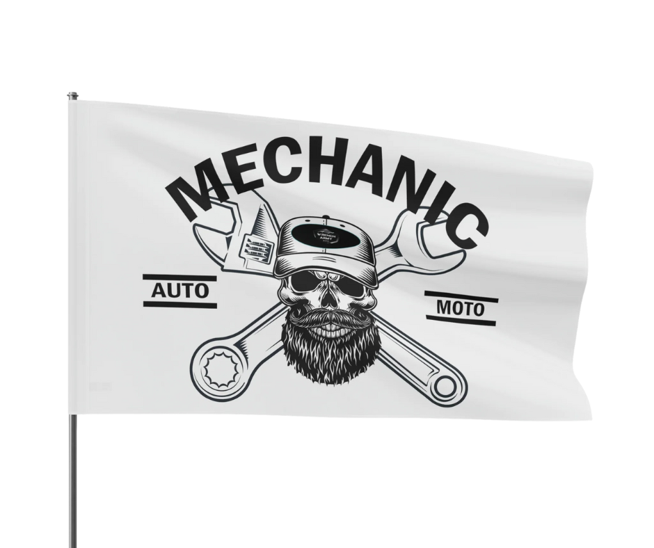 Wrench Army Signature Mechanic Flag - Sell Those Flipping Cars Garage & Shop Banner