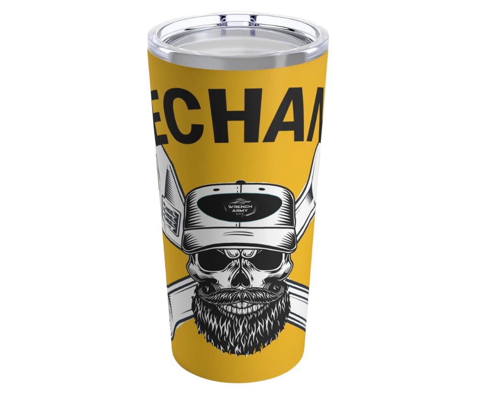 Wrench Army "Fuel Your Hustle" Tumbler - Sell Those Flipping Cars 20oz Insulated Shop Mug