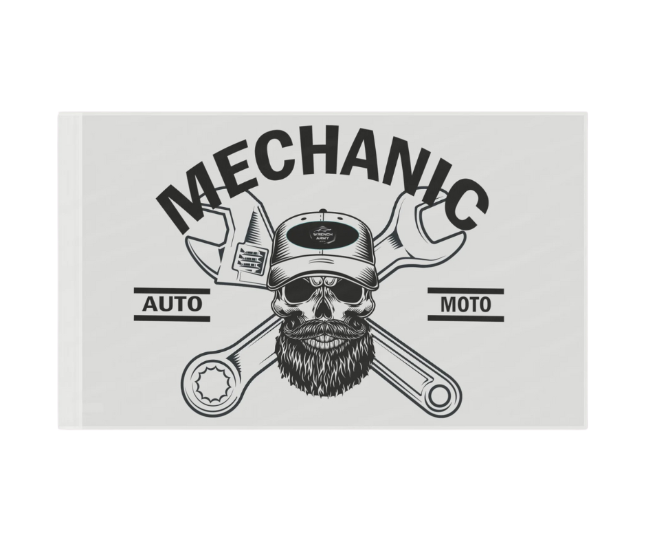 Wrench Army Signature Mechanic Flag - Sell Those Flipping Cars Garage & Shop Banner