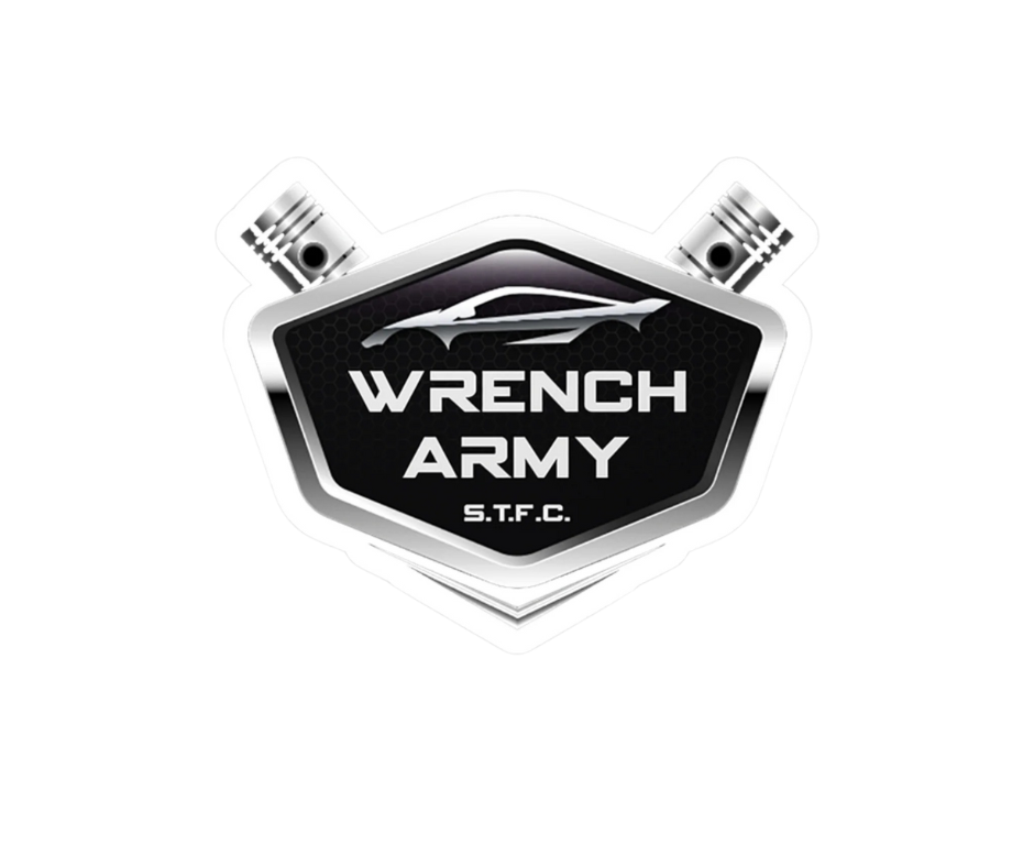 Wrench Army Signature Vinyl Decal - Sell Those Flipping Cars Kiss-Cut Shop Sticker