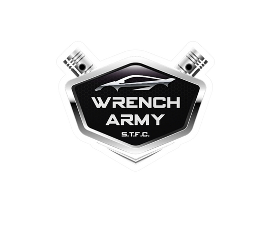 Wrench Army Signature Vinyl Decal - Sell Those Flipping Cars Kiss-Cut Shop Sticker