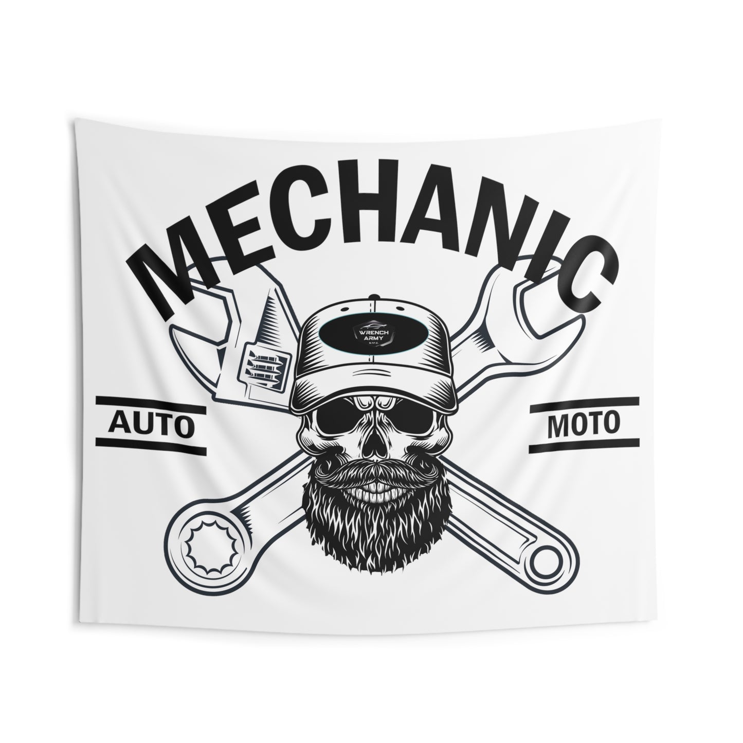 Wrench Army Signature Garage Mural - Sell Those Flipping Cars Large Format Shop Tapestry